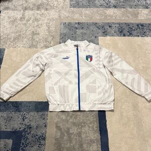 Puma Italia White with Blue Trim anthem jacket